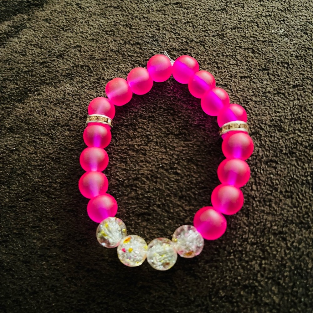 Elegant Pink Beaded Bracelet